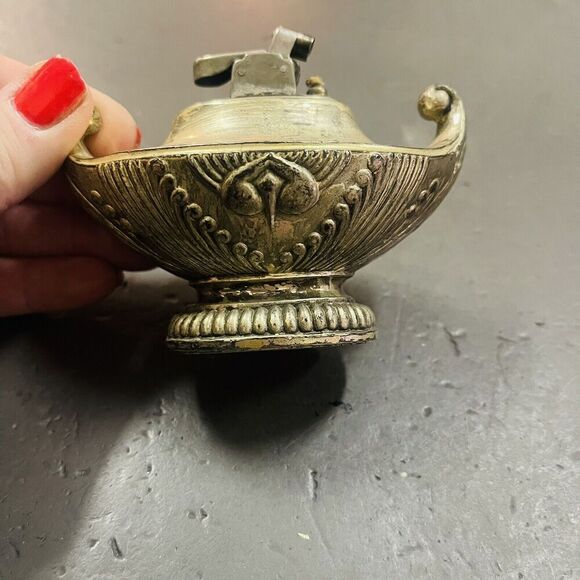 RELCO Aladdin Lamp Silver Plated Lighter Occupied Japan Works Vintage~FAST S/H~ - Picture 2 of 4